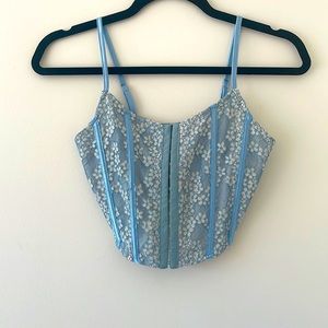 CIDER | Lace Blue Corset | Size XS